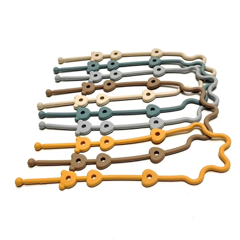 Baby Pacifier Chain with Silicone Holder Silicone Pacifier Clip Safety Straps Stroller & Highchair Accessories Durable X90C